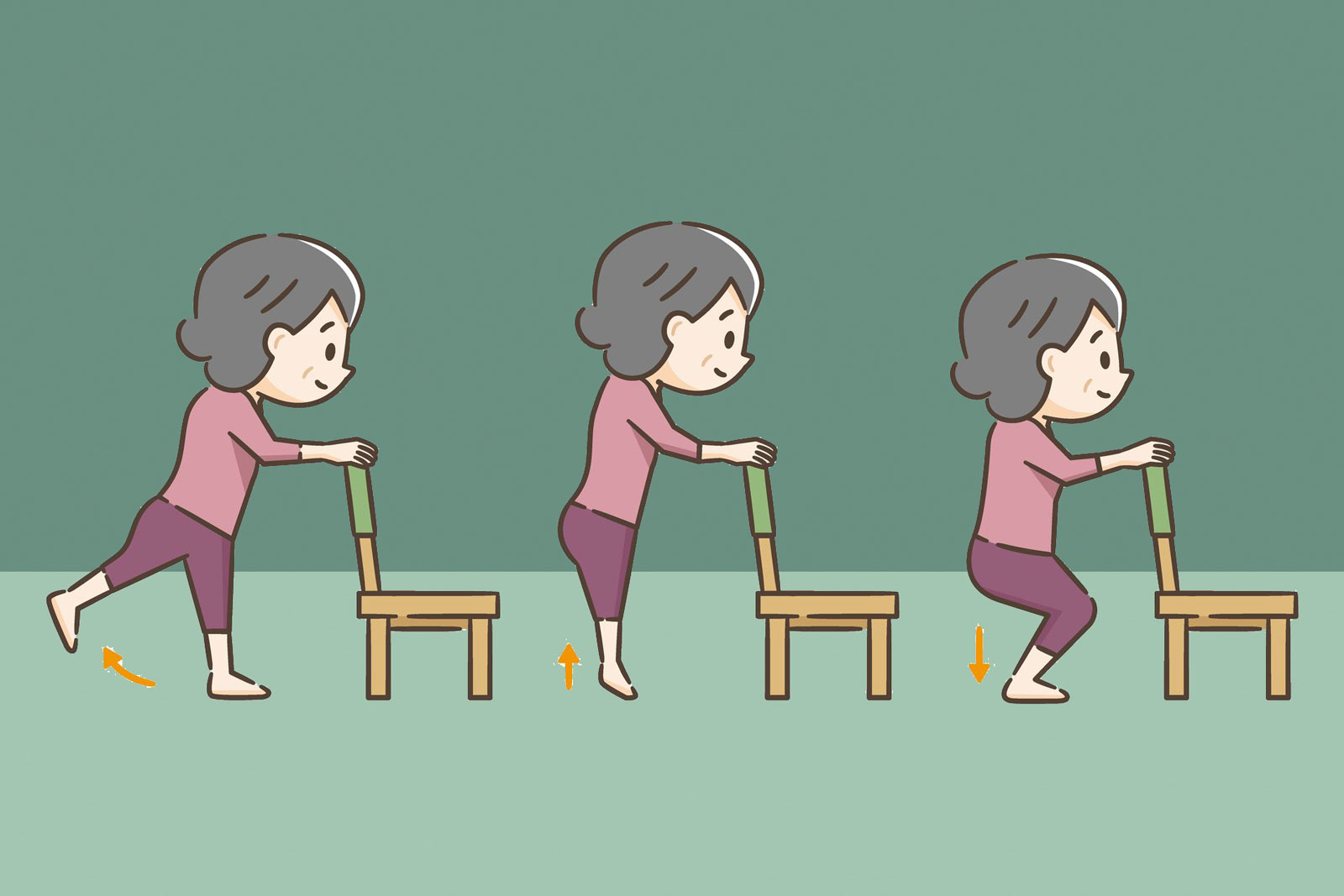 Упражнения для пожилых со стулом