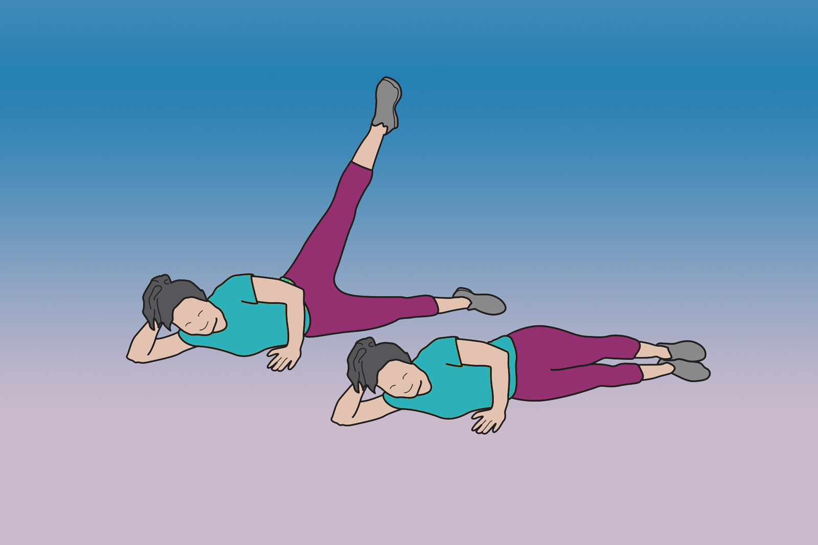 Упражнения на низ тела — подъем ноги лежа