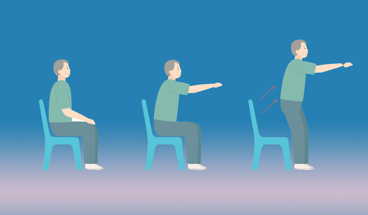 Упражнения со стулом для пожилых — подъёмы
